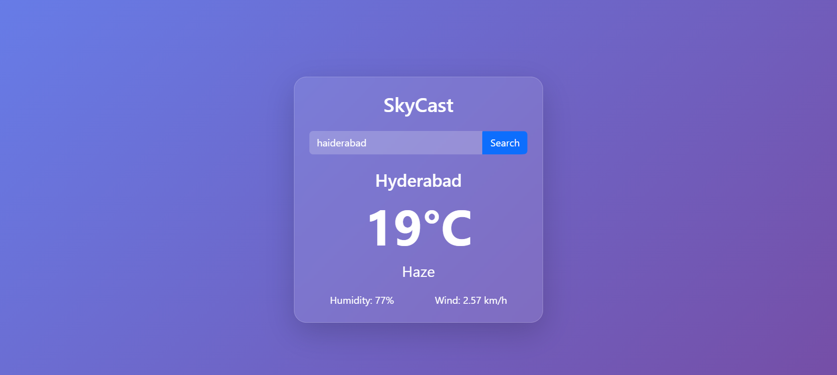 SkyCast Weather App